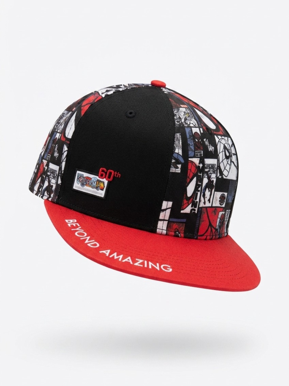 Marvel Kids Spider-Man Comic Panel Snapback Hat - Black & Red